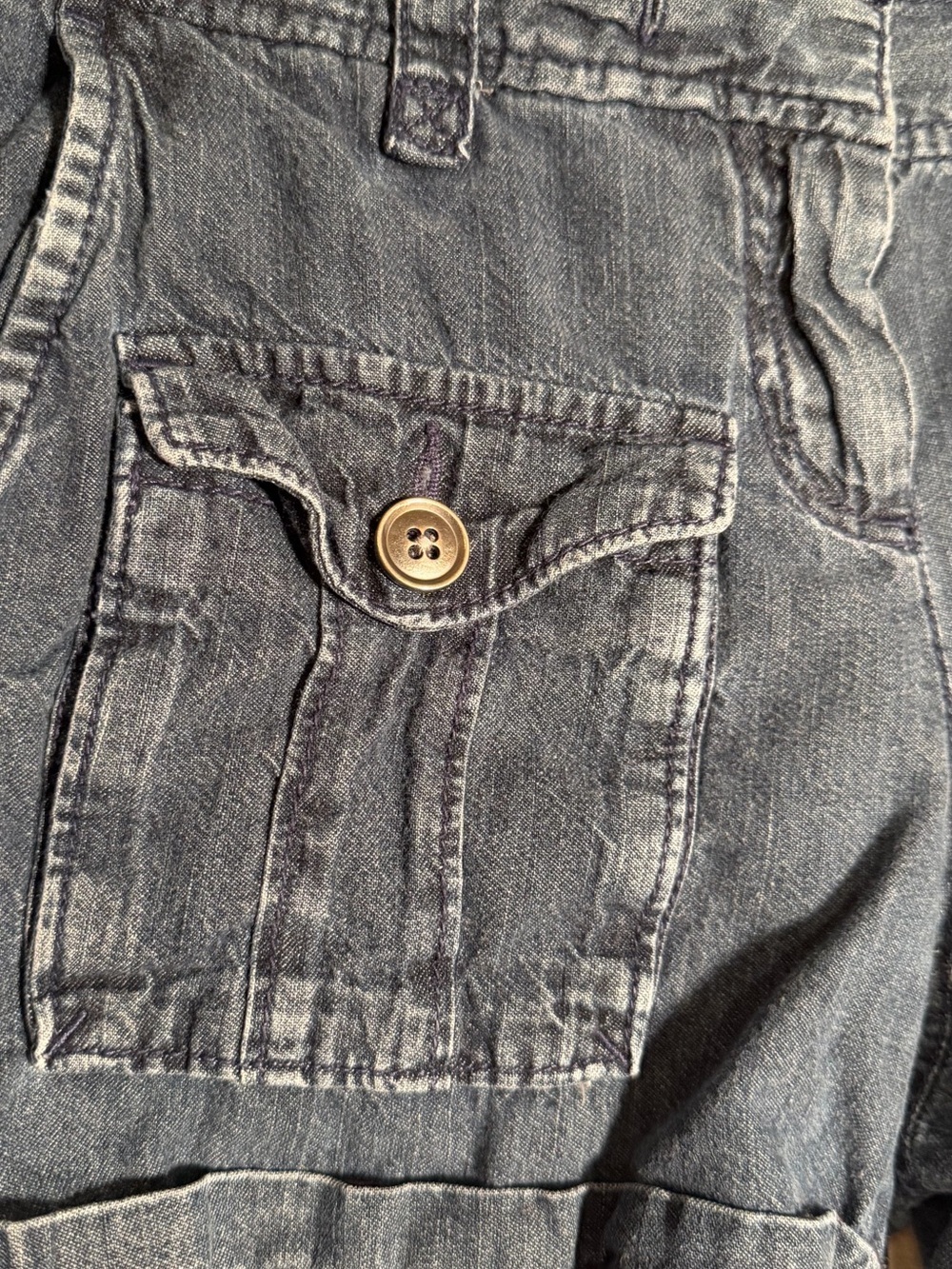 LOFT Dark Blue Jean Cargo Shorts - Picture 6 of 10